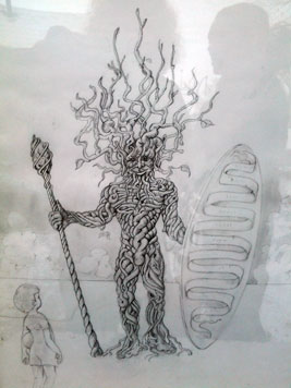 Greenman levend standbeeld Klooijenberglaan, Zwolle